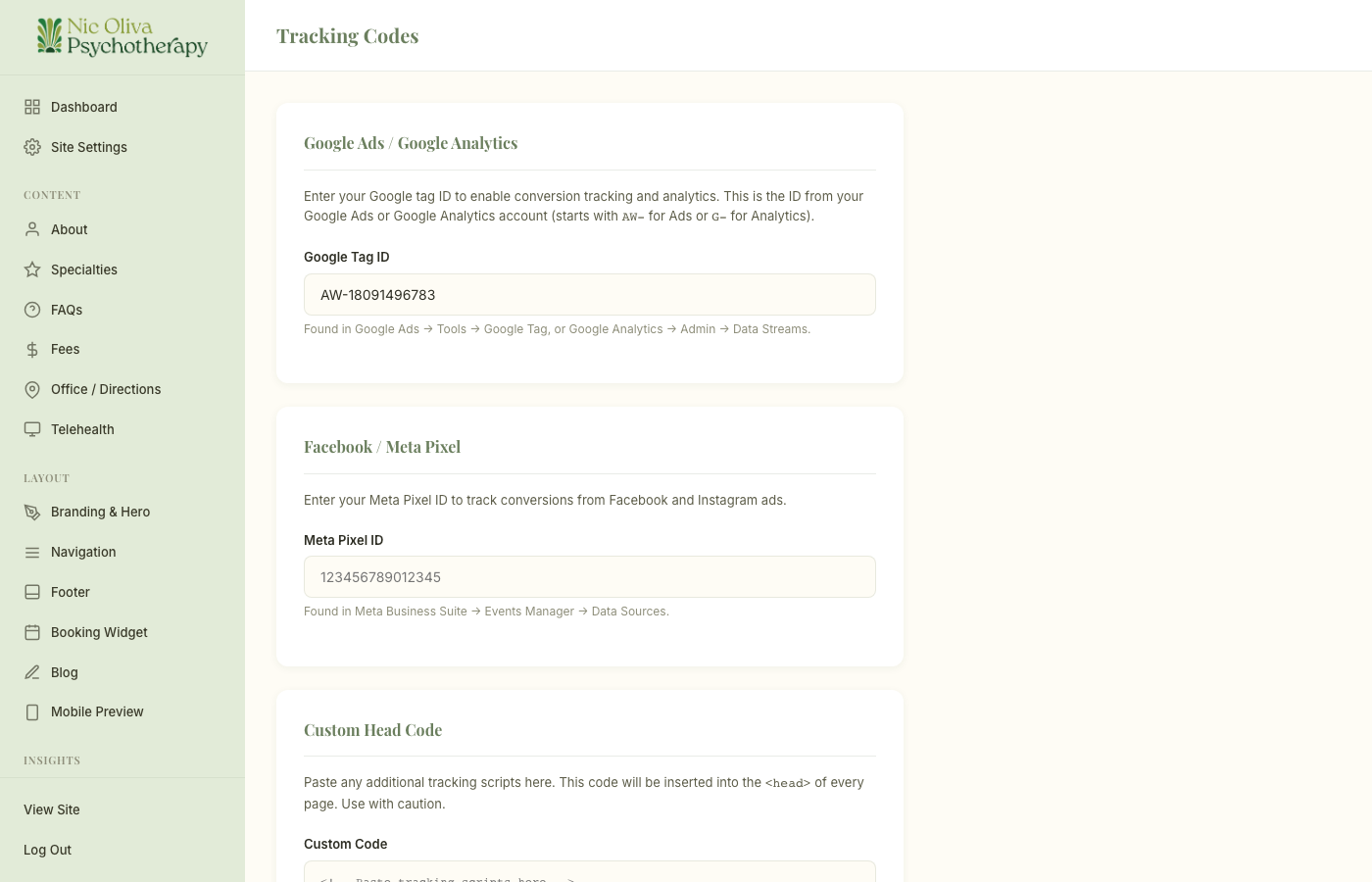 Tracking integrations